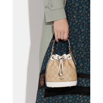 Сумка COACH Dempsey Drawstring Bucket Bag15 C5121 In Signature Canvas Small