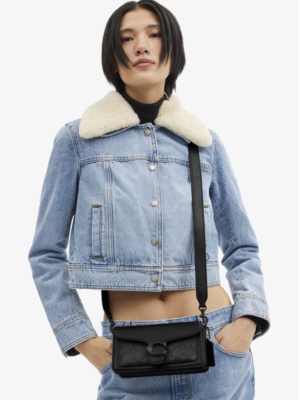 Сумка COACH Tabby Leather Shoulder Bag In Signature Canvas Small Black Сумка COACH Tabby Leather Shoulder Bag In Signature Canvas Small Black