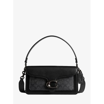 Сумка COACH Tabby Leather Shoulder Bag In Signature Canvas Small Black