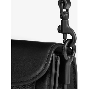 Сумка COACH Tabby Leather Shoulder Bag In Signature Canvas Small Black