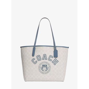 Сумка COACH City Tote CB869-3 In Signature Canvas With Varsity Motif Large