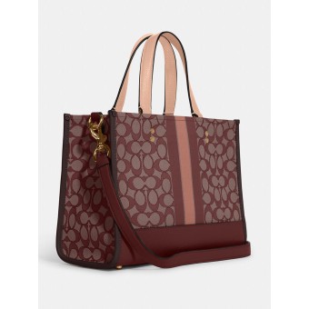 Сумка COACH Dempsey Tote 22 C8417-1 In Signature Jacquard With Stripe And Coach Patch Small
