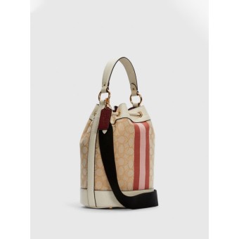 Сумка COACH Dempsey Drawstring Bucket Bag 4102 In Signature Jacquard With Stripe Medium