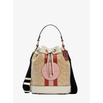 Сумка COACH Dempsey Drawstring Bucket Bag 4102 In Signature Jacquard With Stripe Medium