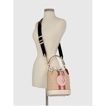Сумка COACH Dempsey Drawstring Bucket Bag 4102 In Signature Jacquard With Stripe Medium