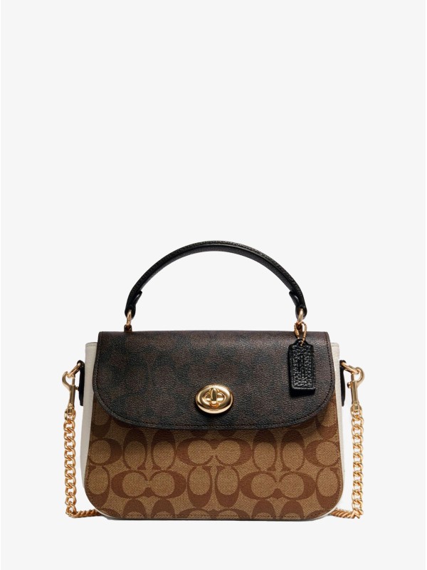 Сумка COACH Marlie Top Handle Satchel C1563 In Blocked Signature Canvas Small Сумка COACH Marlie Top Handle Satchel C1563 In Blocked Signature Canvas Small