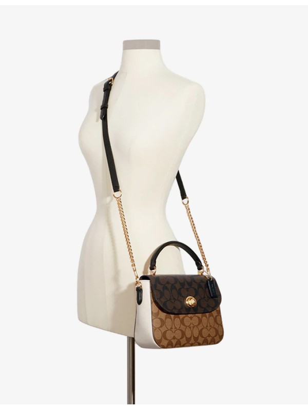 Сумка COACH Marlie Top Handle Satchel C1563 In Blocked Signature Canvas Small Сумка COACH Marlie Top Handle Satchel C1563 In Blocked Signature Canvas Small
