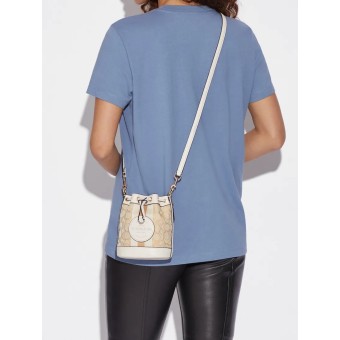 Сумка COACH Mini Dempsey Bucket Bag In Signature Jacquard With Stripe And Coach Patch Small