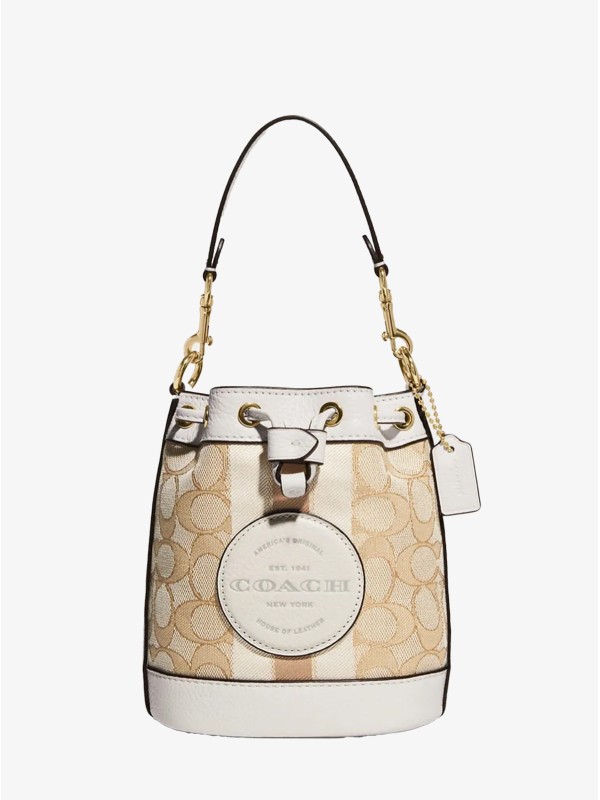 Сумка COACH Mini Dempsey Bucket Bag In Signature Jacquard With Stripe And Coach Patch Small Сумка COACH Mini Dempsey Bucket Bag In Signature Jacquard With Stripe And Coach Patch Small