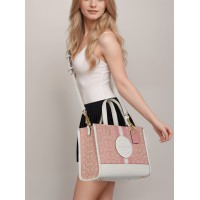Сумка COACH Dempsey Carryall 7685 In Signature Jacquard With Coach Patch And Heart Charm Small