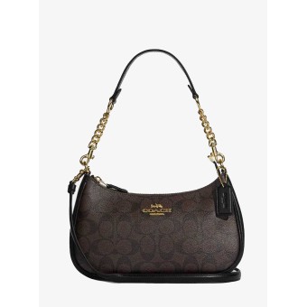 Сумка COACH Teri Leather Shoulder Bag In Signature Canvas Medium