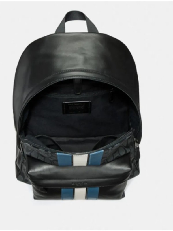 Рюкзак COACH Charles Backpack 26066 In Signature Canvas With Varsity Stripe Large Рюкзак COACH Charles Backpack 26066 In Signature Canvas With Varsity Stripe Large