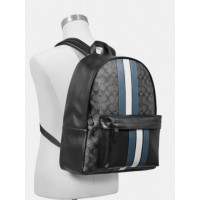 Рюкзак COACH Charles Backpack 26066 In Signature Canvas With Varsity Stripe Large