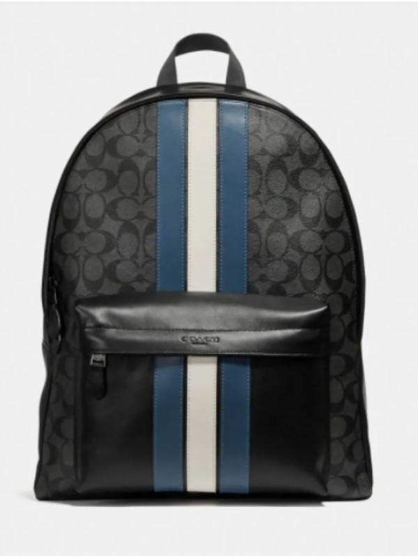 Рюкзак COACH Charles Backpack 26066 In Signature Canvas With Varsity Stripe Large Рюкзак COACH Charles Backpack 26066 In Signature Canvas With Varsity Stripe Large