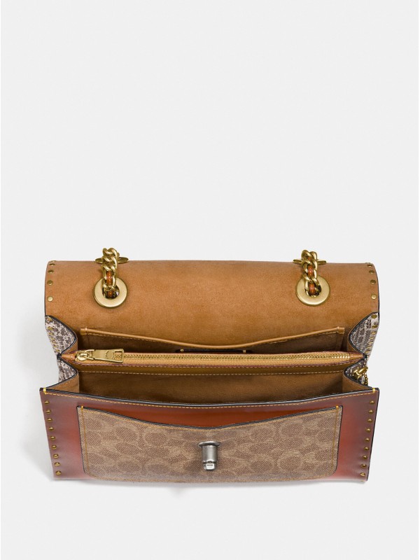 Сумка COACH Parker 29416 With Rivets And Snakeskin Detai Small Сумка COACH Parker 29416 With Rivets And Snakeskin Detai Small