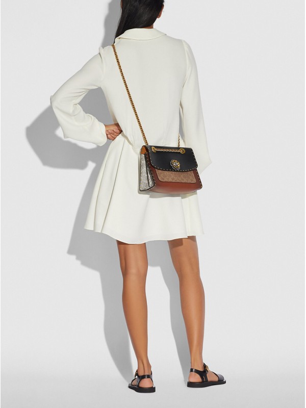 Сумка COACH Parker 29416 With Rivets And Snakeskin Detai Small Сумка COACH Parker 29416 With Rivets And Snakeskin Detai Small