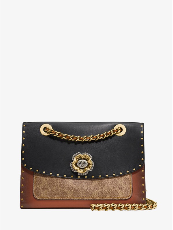 Сумка COACH Parker 29416 With Rivets And Snakeskin Detai Small Сумка COACH Parker 29416 With Rivets And Snakeskin Detai Small