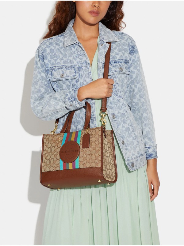 Сумка COACH Dempsey Carryall CC905 In Signature Jacquard With Stripe And Coach Patch Medium Сумка COACH Dempsey Carryall CC905 In Signature Jacquard With Stripe And Coach Patch Medium