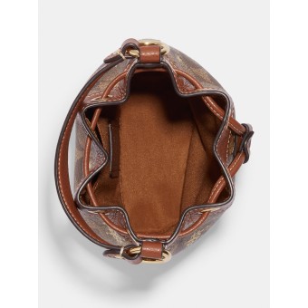 Сумка COACH Dempsey Drawstring Bucket Bag 15 CE587 In Signature Canvas With Snowflake Print Small