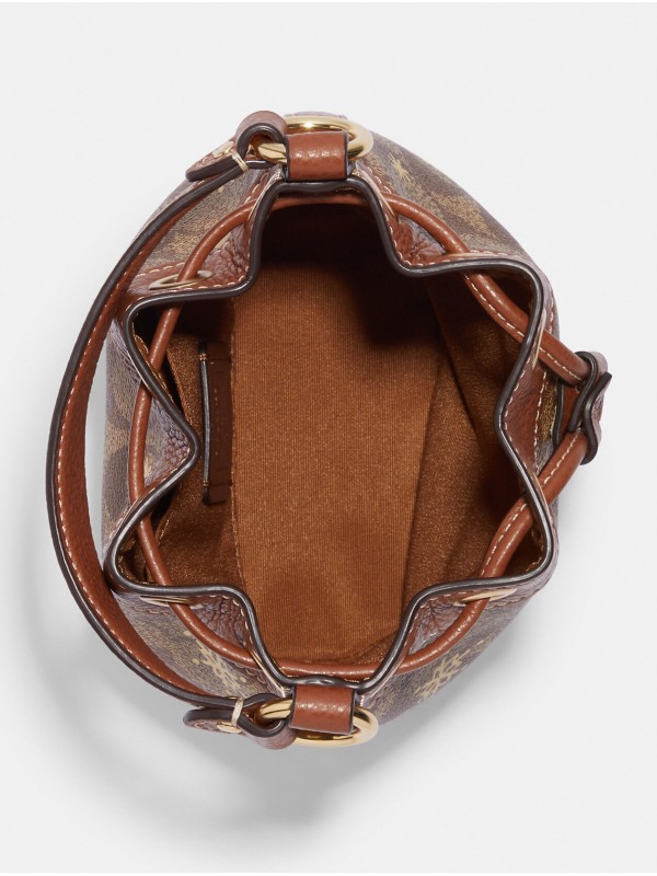 Сумка COACH Dempsey Drawstring Bucket Bag 15 CE587 In Signature Canvas With Snowflake Print Small Сумка COACH Dempsey Drawstring Bucket Bag 15 CE587 In Signature Canvas With Snowflake Print Small