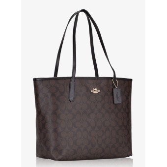 Сумка COACH Zip Top Tote In Signature Canvas Large